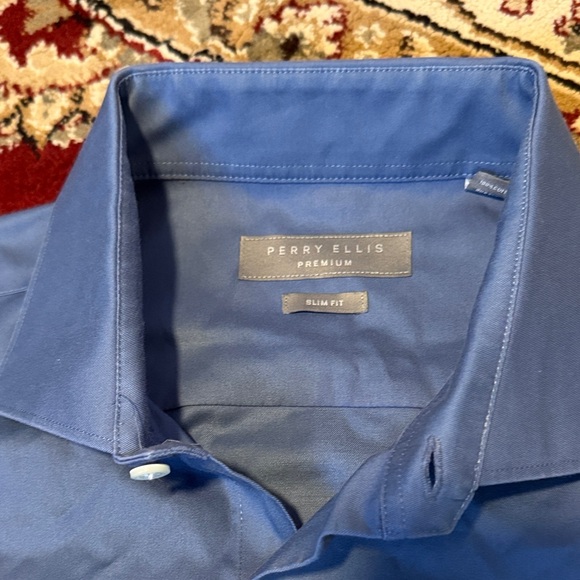 Perry Ellis Blue Dress Shirt - Picture 2 of 4